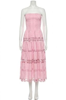 NEW STRUT & BOLT lena eyelet midi dress in pink blossom